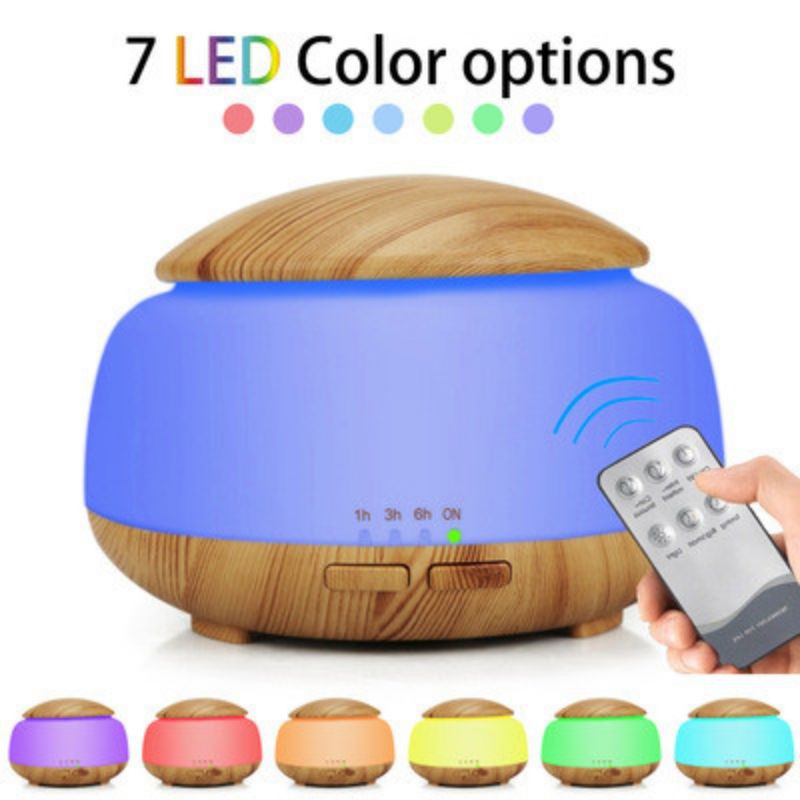 MÁY TẠO ĐỘ ẨM 300ML CAO CẤP 7 LED COLOR OPTIONS KÈM REMOTE ( PHUN SƯƠNG )