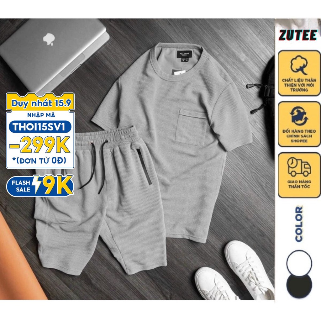 Bộ Thể Thao Nam Bộ Quần Áo Thời Trang Chất Liệu Poly Xốp Tổ Ong Thoáng Mát, Sành Điệu