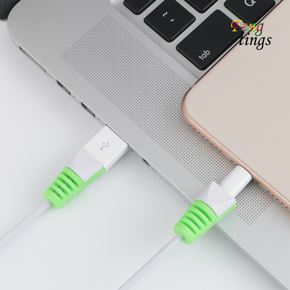Set 2 Đầu Bọc Bảo Vệ Dây Cáp Sạc Bằng Silicon Chống Đứt Tiện Dụng Ốp