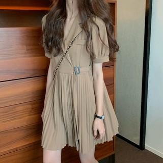 Đầm Một Mảnh Tay Lửng Màu Trơn Phong Cách Pháp Thời Trang Mới Dành Cho Nữ