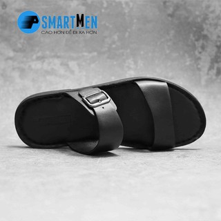 Dép Da bò thật SMARTMEN DSM-07 Đen
