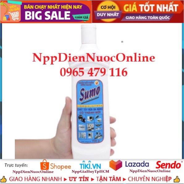 Chất Tẩy Rửa Đa Năng SUMO Chai Lớn 700 gr. Siêu Mạnh, Đồ Cũ Thành Mới.