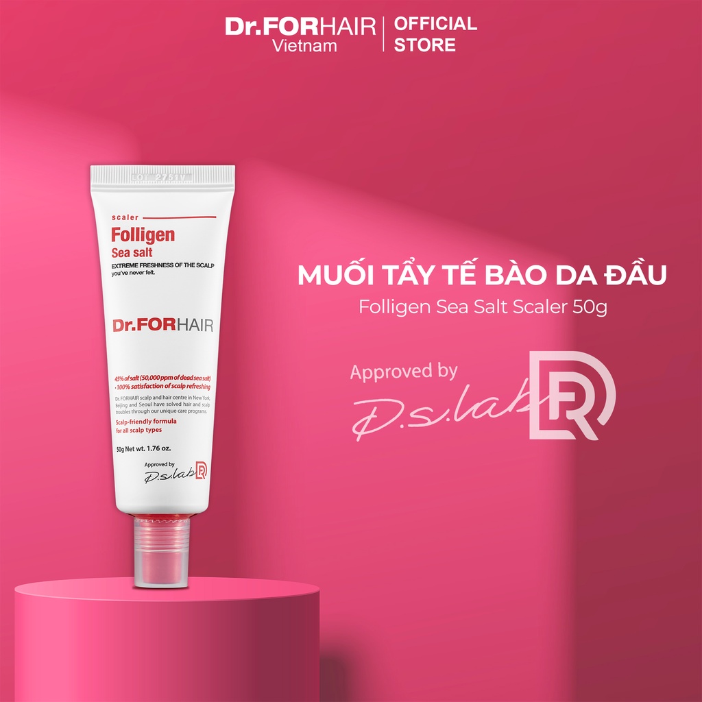 Muối tẩy tế bào chết, tẩy tế bào da đầu, làm sạch da đầu Dr.FORHAIR Sea Salt Scaler 50g
