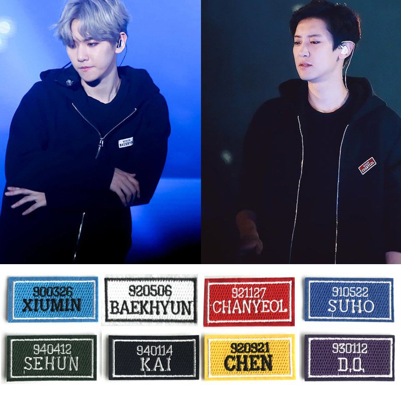 Miếng dán quần áo hình các thành viên nhóm nhạc EXO