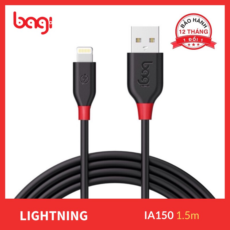 [BAGI] DÂY CÁP BAGI LIGHTNING DÀI 1,5M IA150 DÀNH CHO IPHONE/ IPAD/IPOD