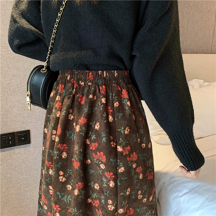 [Mã FAGREEN55 giảm tới 30K đơn 99K] Chân Váy XIAOZHAINV Lưng Cao Họa Tiết Hoa Phong Cách Hàn Quốc Retro | BigBuy360 - bigbuy360.vn