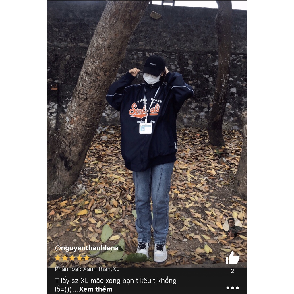 Áo Khoác Bomber Jacket Dù 2 Lớp SIMBA Varsity Form Rộng Nam Nữ Unisex Phong Cách Hàn Quốc Ulzzang