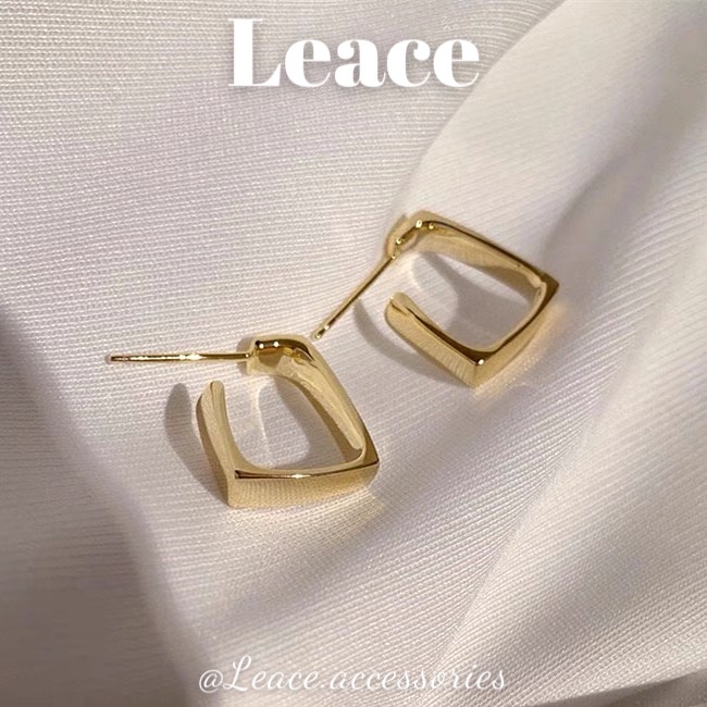 Bông tai khuyên tai thiết kế vuông đơn giản phong cách Hàn Quốc ER031 Leace.accessories