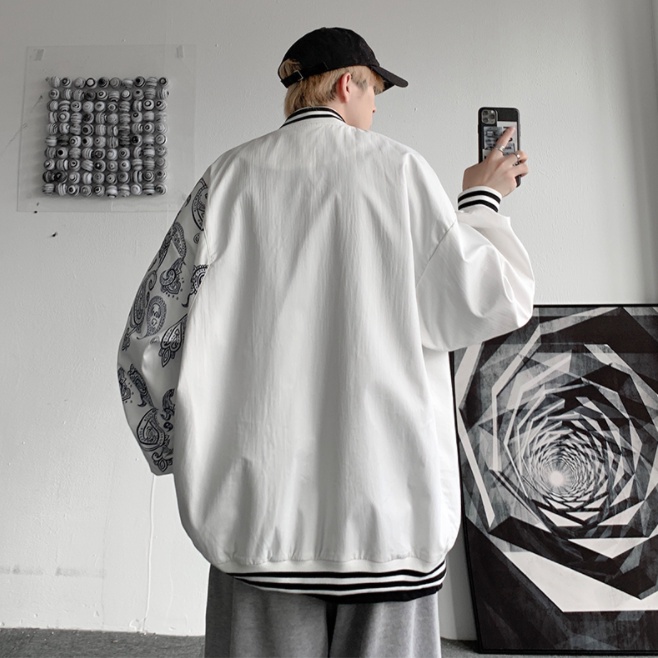 áo khoác phong cách Hàn Quốc áo khoác bomber bông áo khoác 2 lớp in ấn áo khoác bóng chày