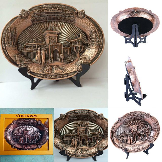 Đĩa oval đúc nổi địa danh Việt Nam - Bến Thành