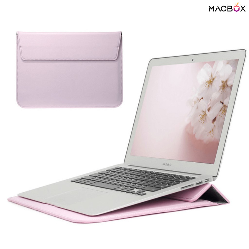 Túi chống sốc kiêm Giá đỡ Laptop, Macbook da PU Tomy