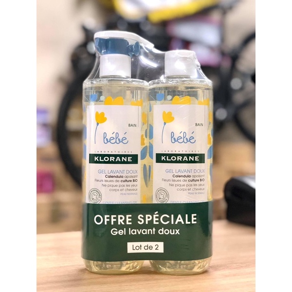 Sữa tắm BEBE KLORANE cặp 2 lọ hương hoa cúc siêu thơm