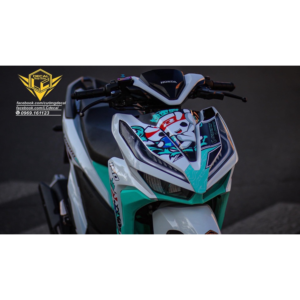 Tem rời vario trắng xanh racing