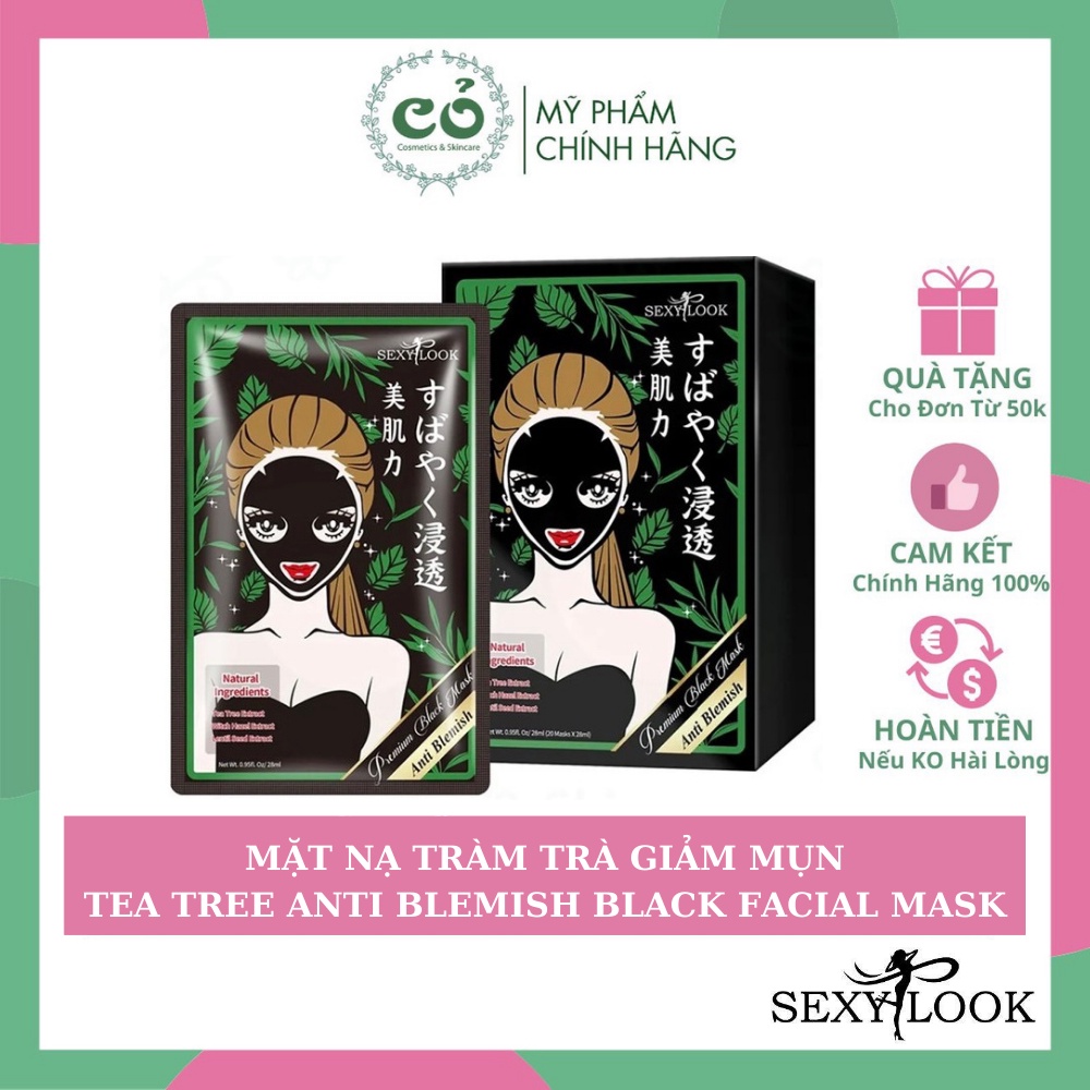 Mặt Nạ Tràm Trà Giảm Mụn SexyLook Tea Tree Anti Blemish Black Facial Mask