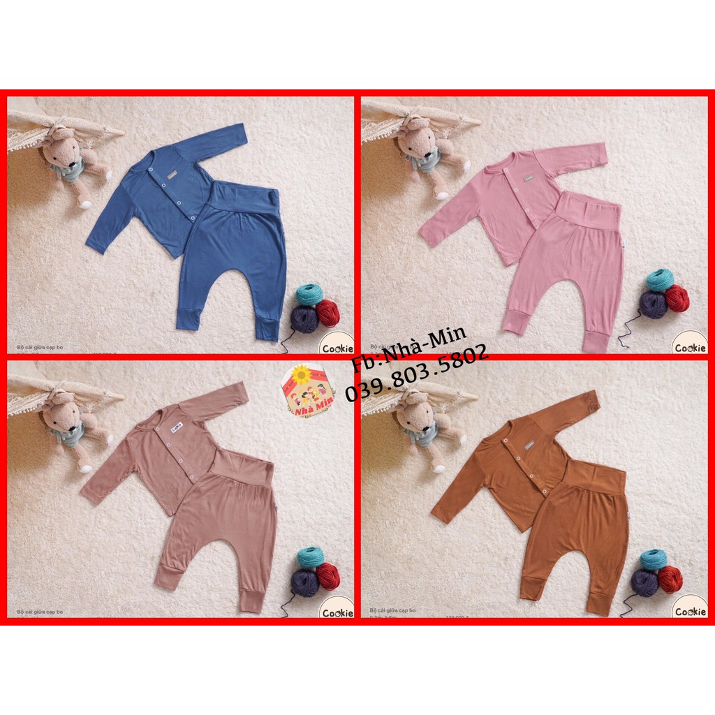 Bộ sơ sinh dời cạp cao Cookie chất liệu: Air-cool Knitwear điều hoà nhiệt 4 mùa-HÀNG SALE | BigBuy360 - bigbuy360.vn
