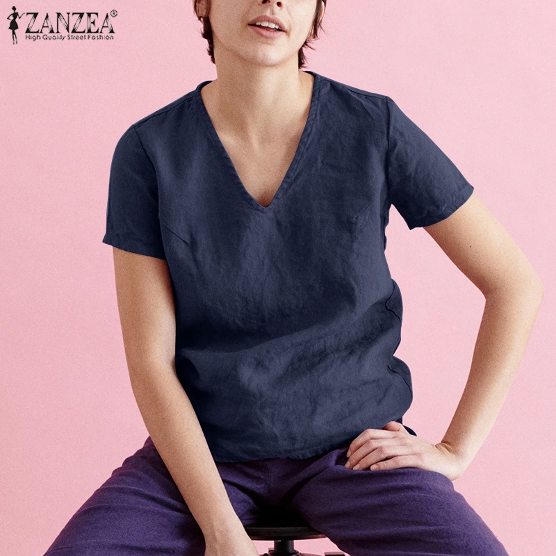 Zanzea Áo Nữ Tay Ngắn Cổ Chữ V Thời Trang Quyến Rũ