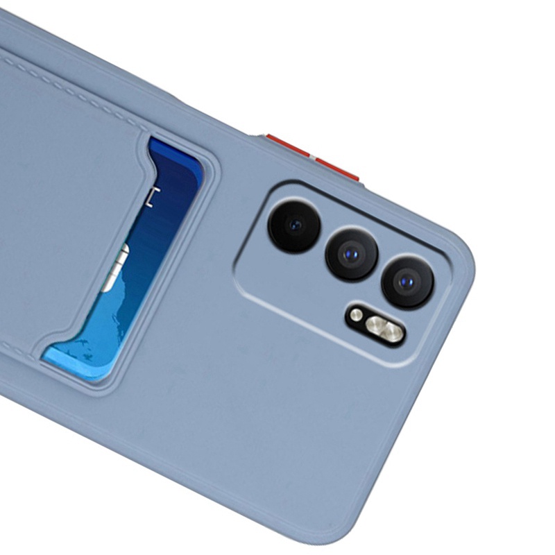 Ốp Điện Thoại Silicone Mềm Chất Lượng Cao Có Ngăn Đựng Thẻ Và Giá Đỡ Cho OPPO Reno 5 Pro Reno5 K 5K Find X3 Lite