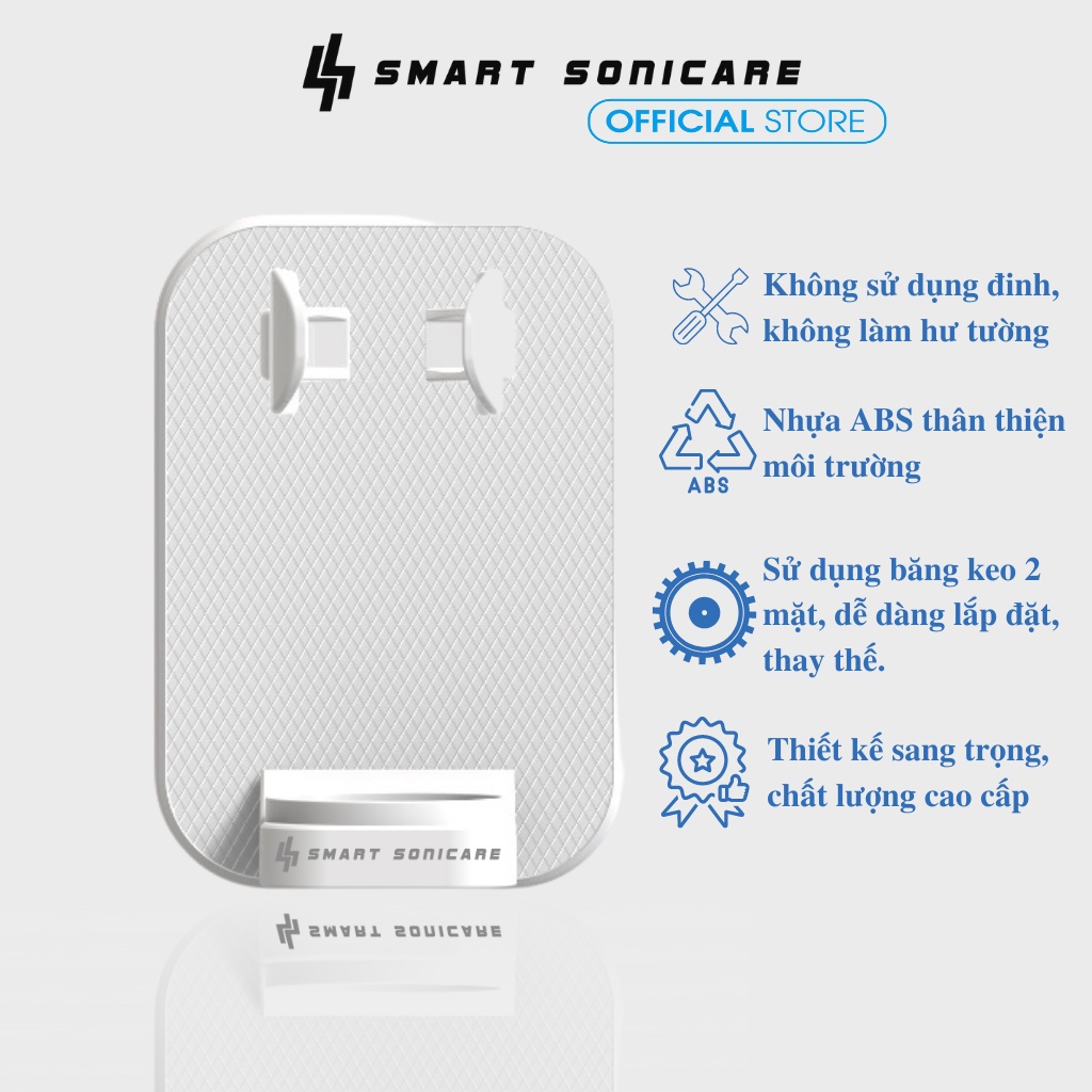 Giá treo bàn chải điện Smart Sonicare chất liệu ABS dễ lắp đặt (sử dụng được cho hầu hết các loại bàn chải điện) đen