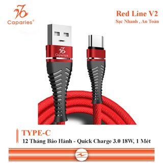 Cáp Sạc CAPARIES REDLine V2 Chuẩn MICRO-USB - Dài 1M - CPRREDV2