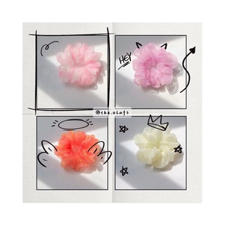 Set 2 Mẫu Dây Buộc Tóc Scrunchies Voan Phổng Phào Mềm Mại.