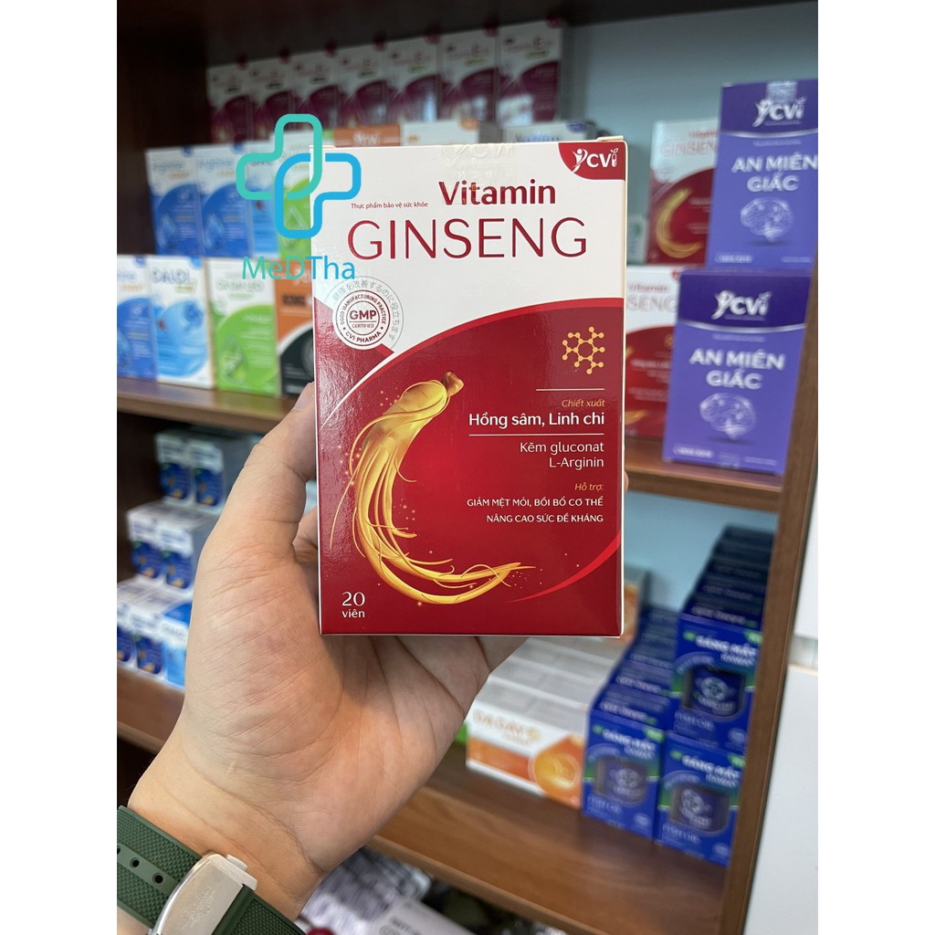 Vitamin GINGSENG - Viên uống bổ sung vitamin, bồi bổ cơ thể, giảm mệt mỏi, tăng sức đề kháng (Hộp 20 viên) [Chính hãng]