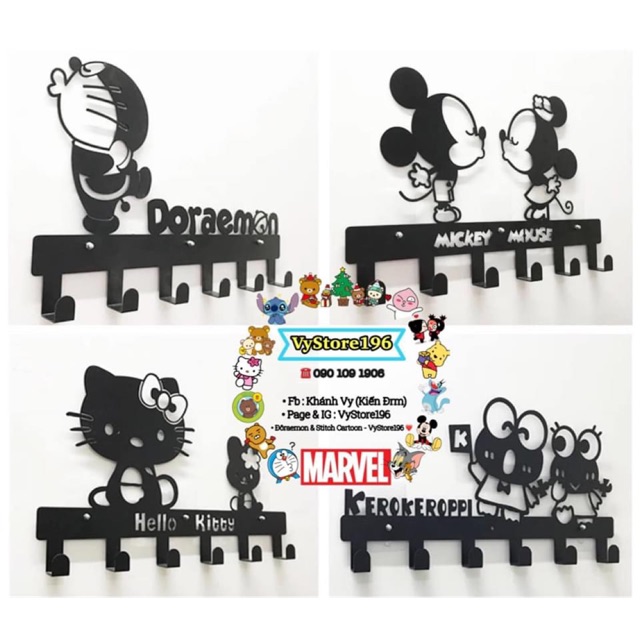 MÓC TREO SẮT HOẠT HÌNH ĐÔREMON & MICKEY TRANG TRÍ