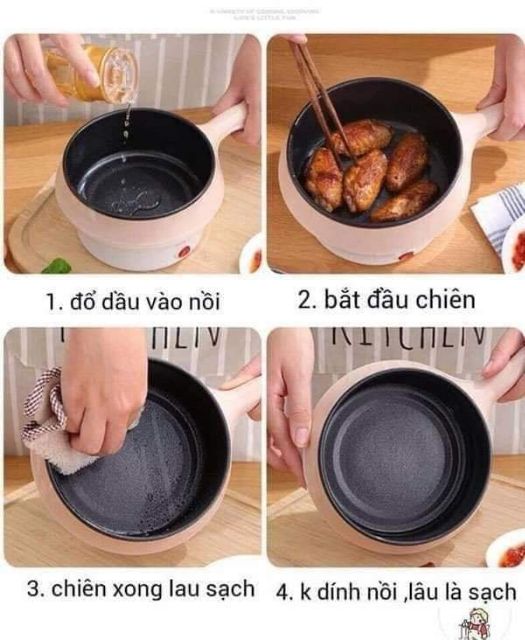 Nồi lẩu mini 2 tầng có tay cầm