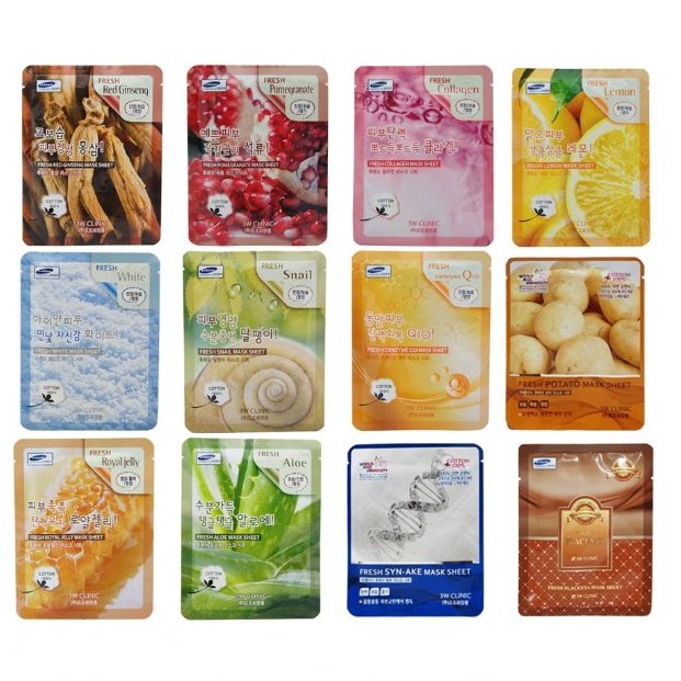 Combo 10 Mặt nạ 3W Clinic Fresh Mask Sheet 23ml X 10
