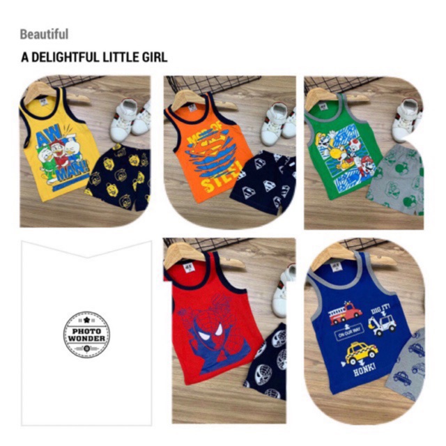 Set 5 bộ cotton hàng đẹp cho bé
