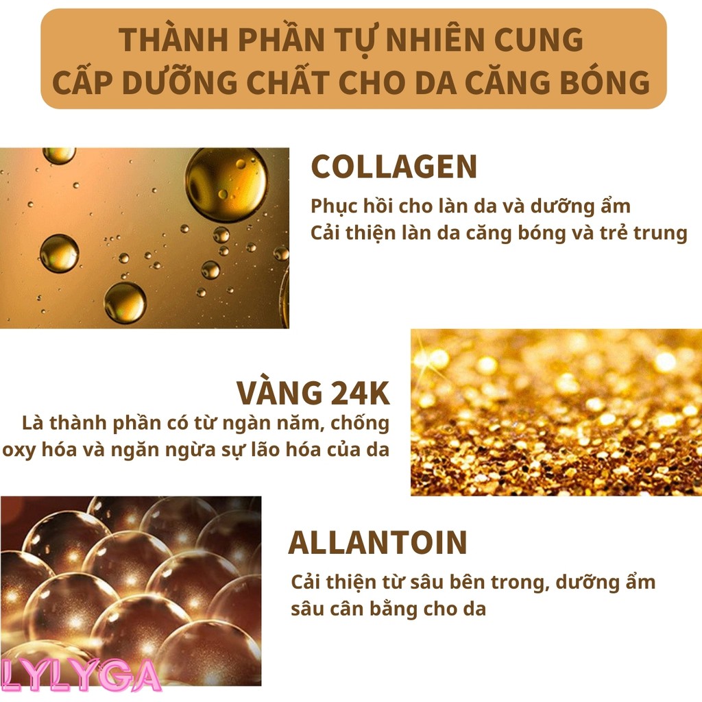 Mặt nạ Vàng 24K COLLAGEN BIOAQUA trong suốt dưỡng da cấp ẩm - Golden luxury hộp 4 cái mặt nạ nội địa trung MN13