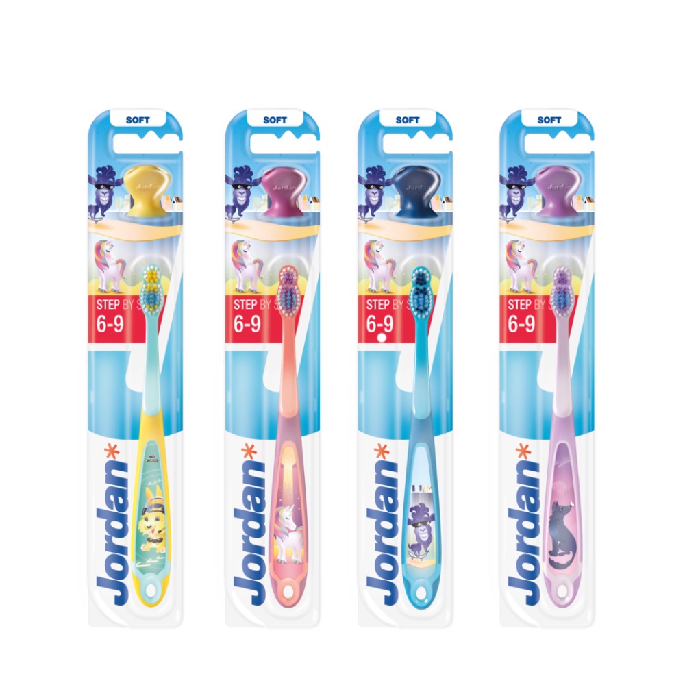 Bàn chải đánh răng em bé / trẻ em lông mềm Jordan Oral Care (Bước 1 - Bước 2 - Bước 3)