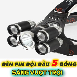 đèn Pin Đội Đầu 5 Bóng Led Siêu Sáng