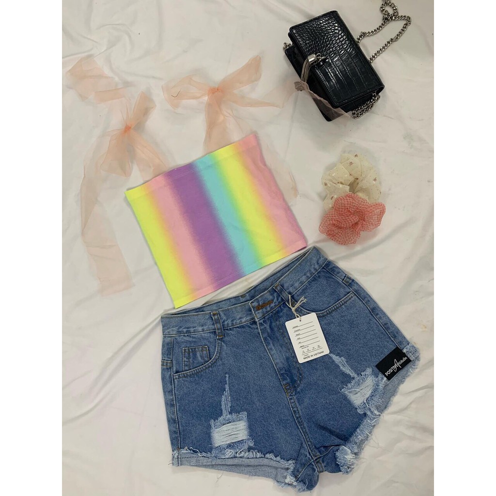 Áo ống nữ, áo 2 dây nữ, áo quây nữ , áo ống ôm body, áo 2 dây lụa, kiểu buộc nơ loang màu cực sexy ( ảnh thật) | BigBuy360 - bigbuy360.vn