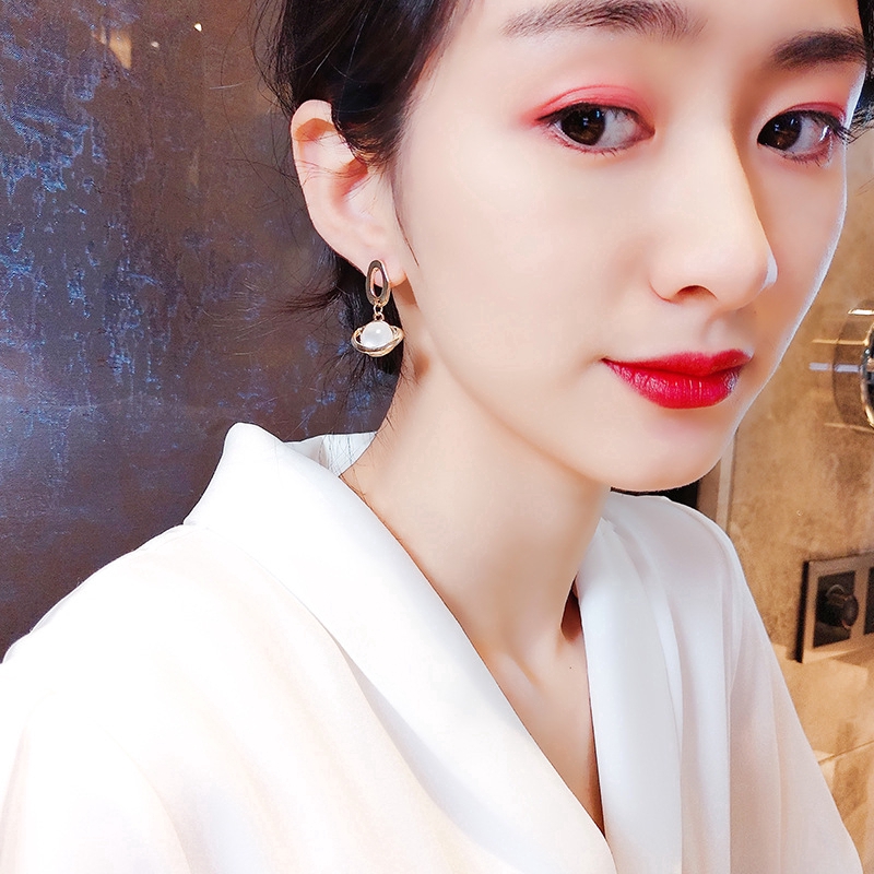 XiaoboACC Bông Tai Mạ Bạc Đính Đá Mắt Mèo Dễ Thương Cho Nữ