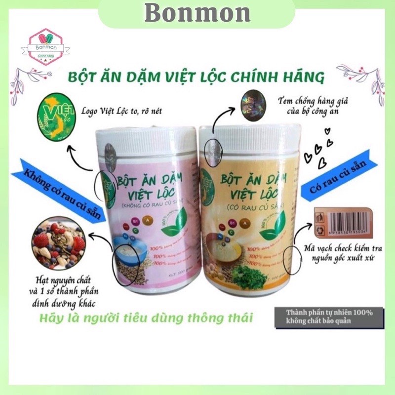 Bột ăn dặm cho bé 4,5,6 tháng..Việt lộc - bột cho trẻ ăn dặm - Freeship - dinh dưỡng, an toàn, chống táo bón