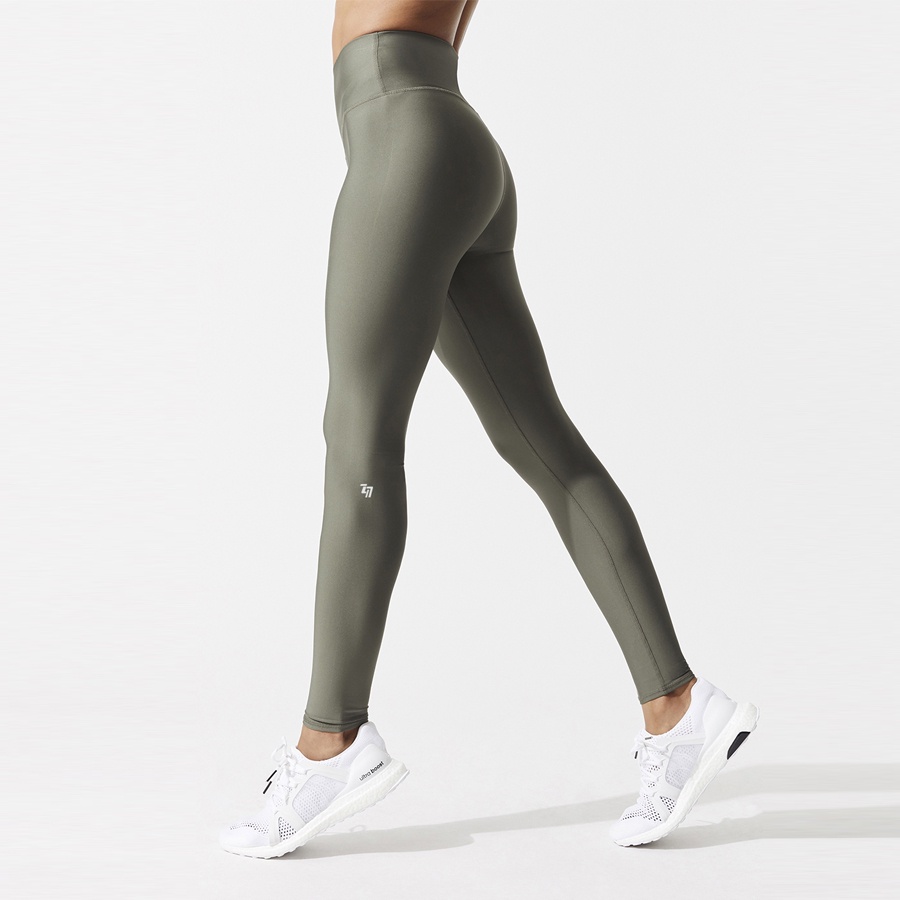 Quần dài Legging trơn bóng XANH RÊU Just Feel Free H9755