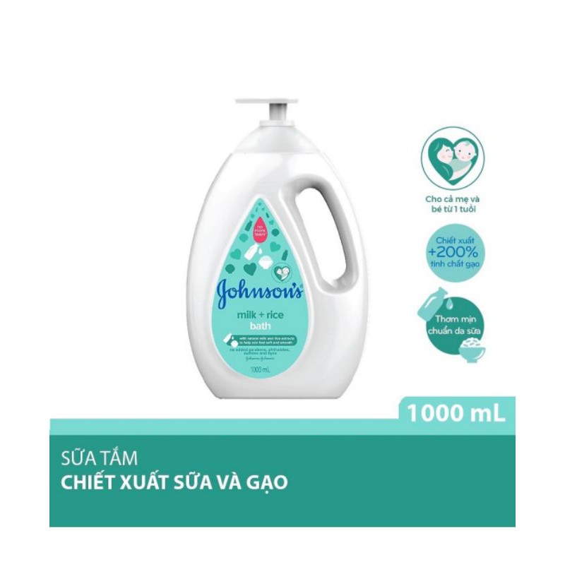 Sữa tắm chứa sữa và gạo Johnson's Milk + Rice bath 1000ml