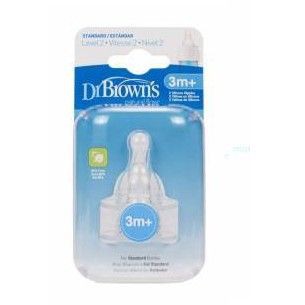 [SP CHÍNH HÃNG]Set 2 chiếc núm ty silicon thay thế bình sữa Dr Brown's cổ thường