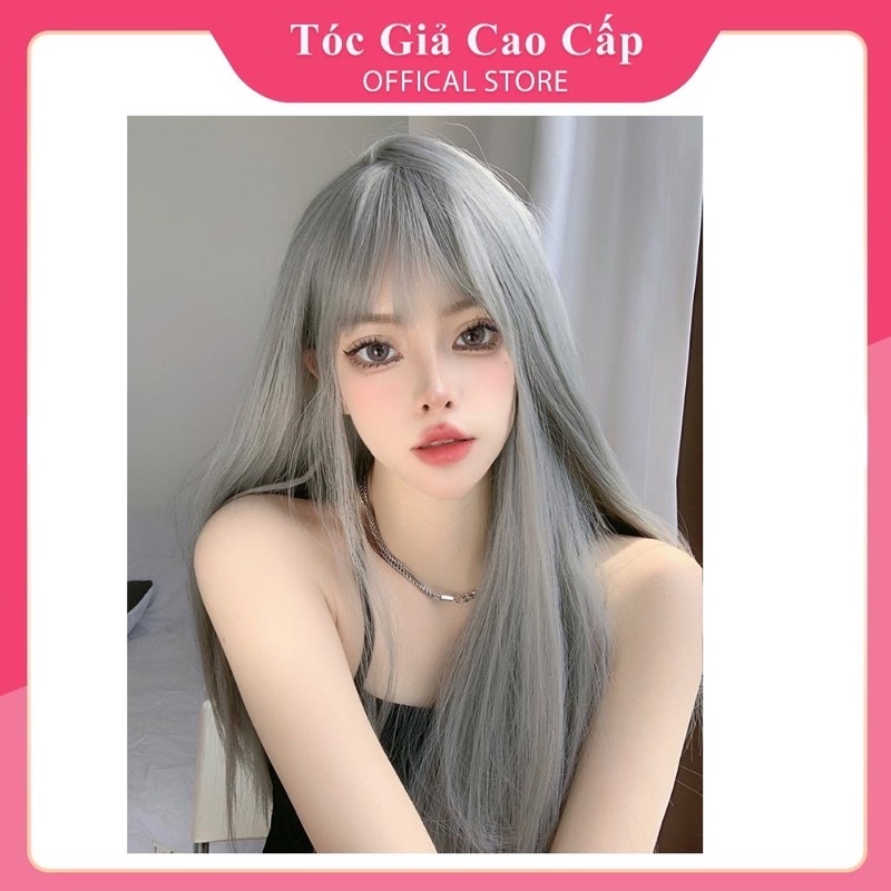 Tóc giả nữ nguyên đầu thẳng dài của nữ 60cm ❇️freeship ❇️kèm lưới trùm mã z007❇️