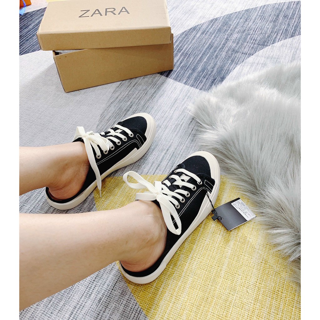 Sục thể thao dây buộc zara đế độn thấp cho nữ