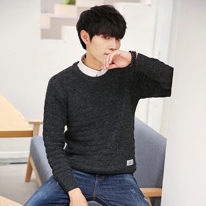 Áo len dệt kim cổ tròn dày mặc ấm - Mã số: AL1702