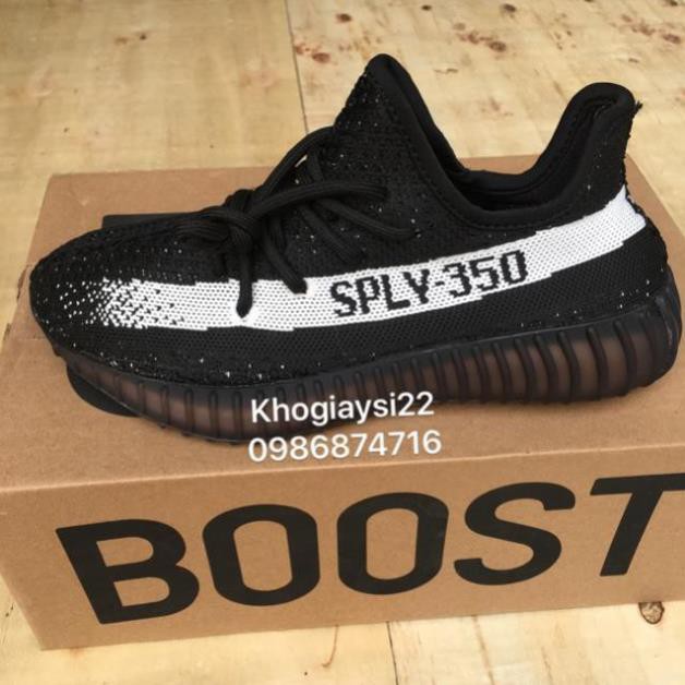 xả TẾT G 🔥SALE SỐC-FULLBOX🔥 Giày adidasss yeezy 350 đen sọc trắng fullsize 36->43 NAM NỮ :)) ) '