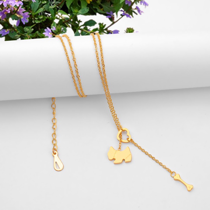 DÂY CHUYỀN TITAN CON CHÓ,CON CÚN, CỤC XƯƠNG CÁCH ĐIỆU TN135 siêu đẹp, bền màu chuẩn thời trang