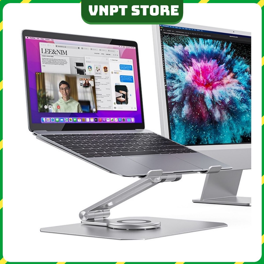 Giá đỡ nhôm cho Laptop, Macbook, máy tính BL05 chân đế xoay 360 độ chắc chắn cao cấp cho máy 11 - 16 inch. | BigBuy360 - bigbuy360.vn