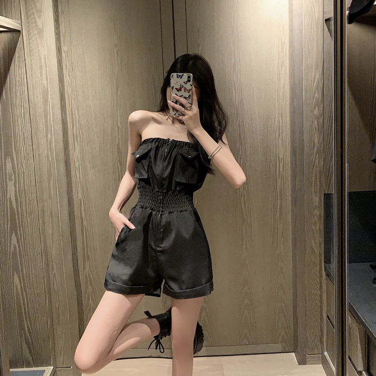 Áo liền quần DUNEA hở lưng phối túi cho nữ