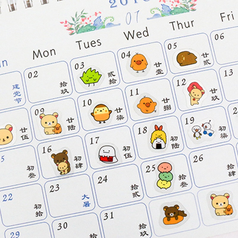 Set 50 Miếng Dán Trang Trí Sổ Tay Diy Kiểu Dáng Dễ Thương Xinh Xắn