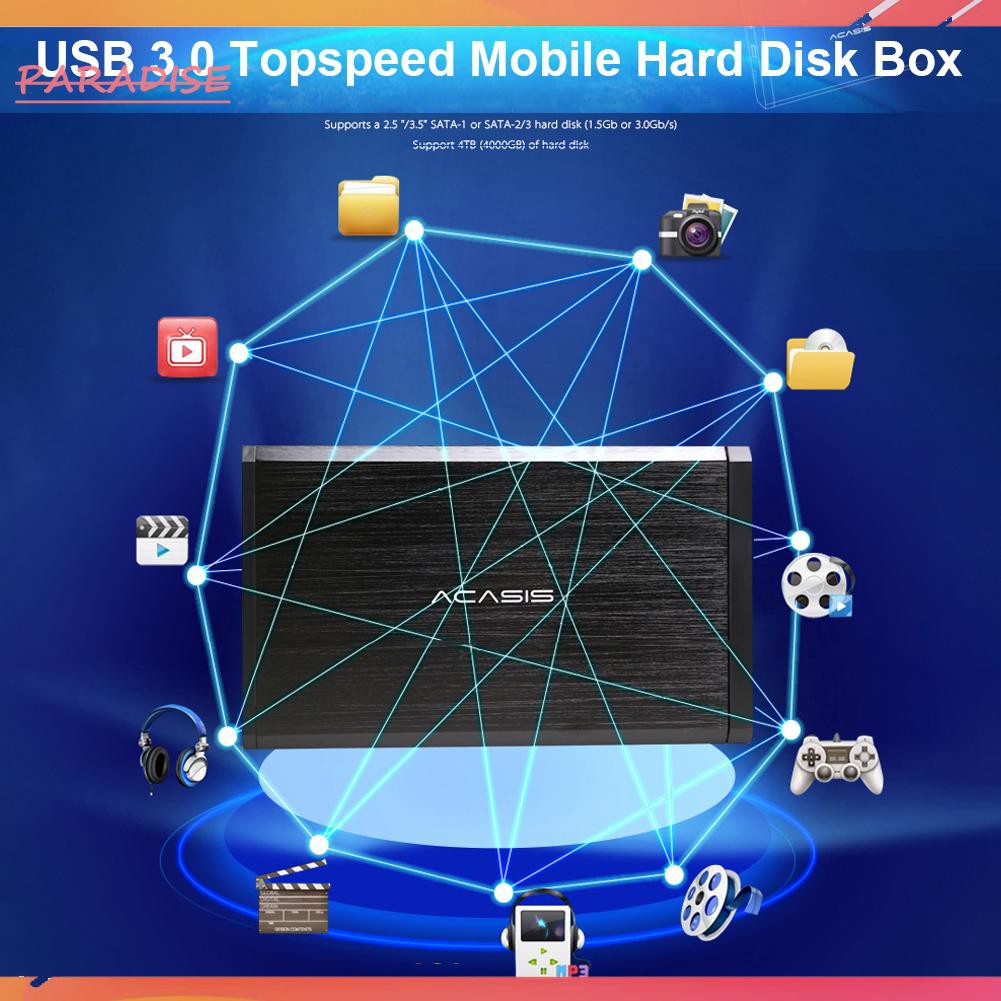 Hộp Đựng Ổ Cứng Ngoài Sata Hdd Usb 3.0 Bằng Hợp Kim Nhôm 2.5 / 3.5 Inch | BigBuy360 - bigbuy360.vn