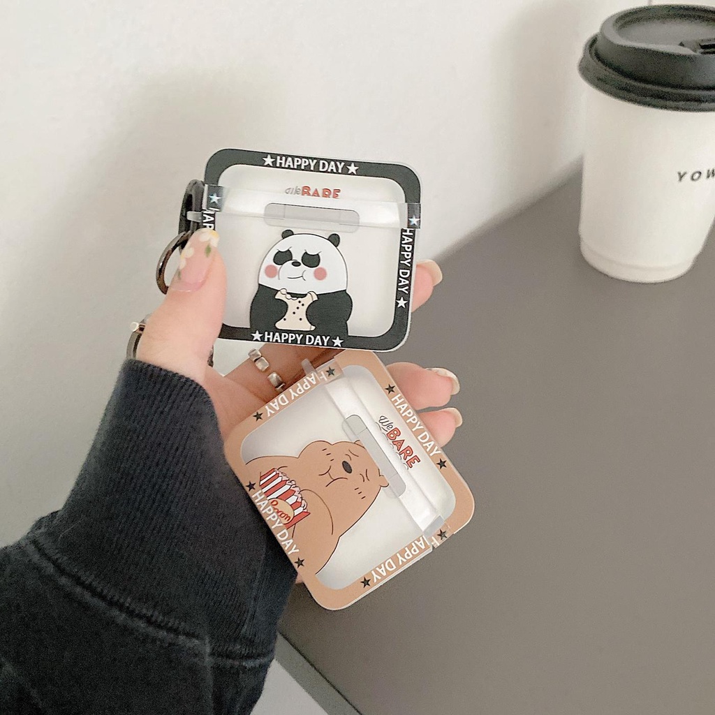 Vỏ Bảo Vệ Hộp Sạc Tai Nghe Airpods 1/2/pro 3 gen3 Bluetooth Bằng Silicon Mềm Hình Ba Chú Gấu Hoạt Hình