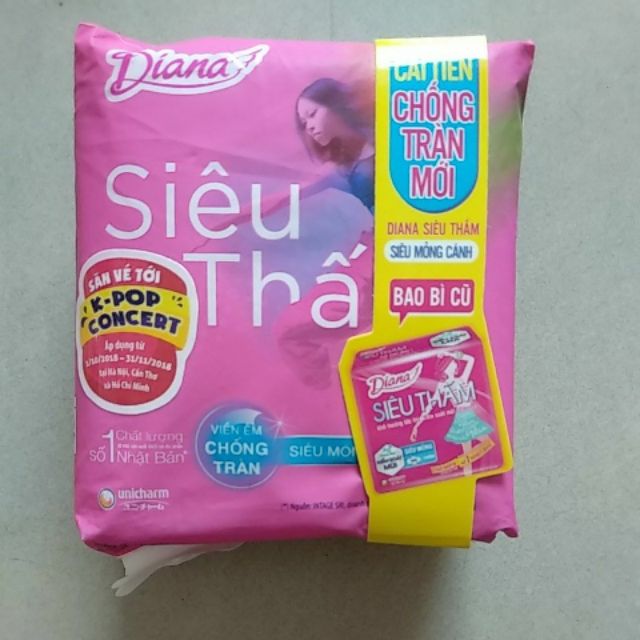 Băng vệ sinh Diana Siêu Thấm siêu mỏng cánh 8 miếng