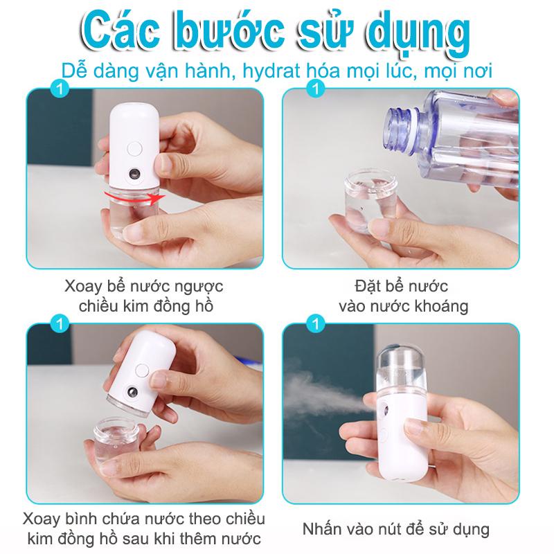 [HCM]Máy Phun Sương Tạo Ẩm thiết kế nhỏ gọn dễ dàng bỏ túi, cung cấp độ ẩm cho da cả ngày dài-[PW100001-01]